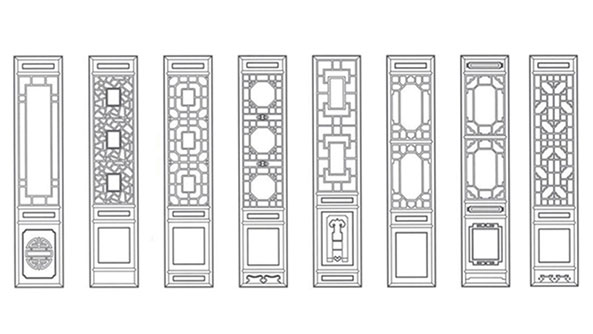 平和喜迎门中式花格CAD设计图样式大全