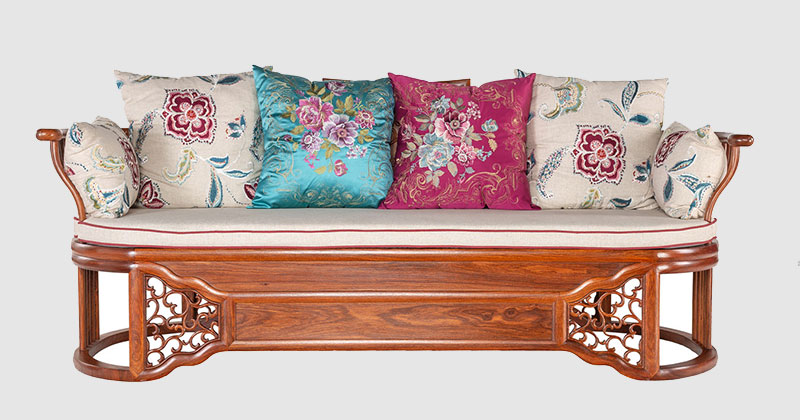 平和翠玲珑中式实木三人沙发效果图