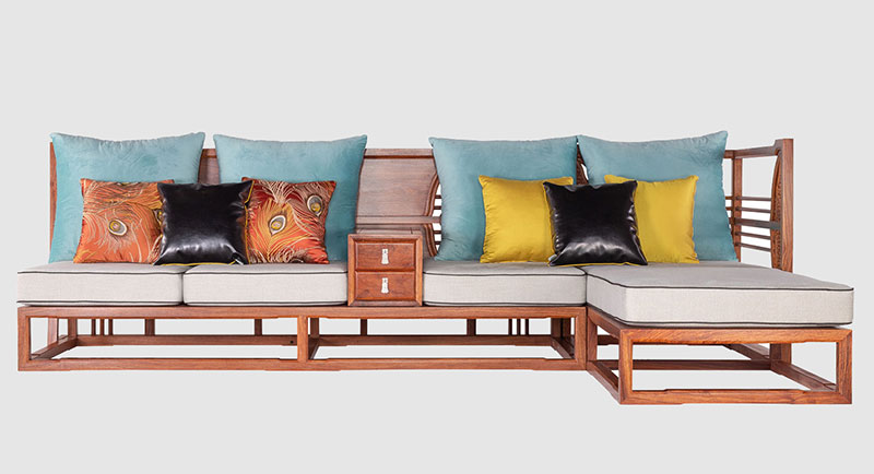 平和中式家居装修实木沙发组合家具效果图